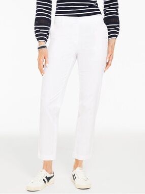 Classic Talbots White Perfect Crop Pants Size 4 Cotton Blend Stretch